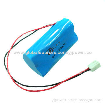 12V/2,200mAh 18650 Battery Pack, Sized 34 x 36 x 67mm, 500 Times Cycle Lifespan